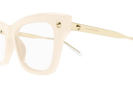 Glasögon Alexander McQueen AM0484O 008 Fyrkantig Beige