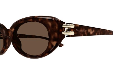 Solglasögon Alexander McQueen AM0469S 002 Oval Havana