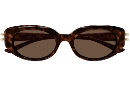 Solglasögon Alexander McQueen AM0469S 002 Oval Havana