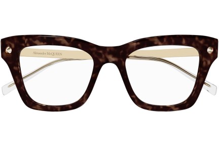 Glasögon Alexander McQueen AM0484O 006 Fyrkantig Havana