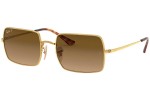 Solglasögon Ray-Ban Rectangle RB1969 9147M2 Polarized Fyrkantig Guld